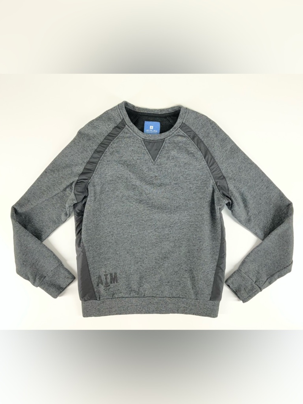JetLag AIM Men's Gray Crewneck Pullover Sweatshirt Size Large‎